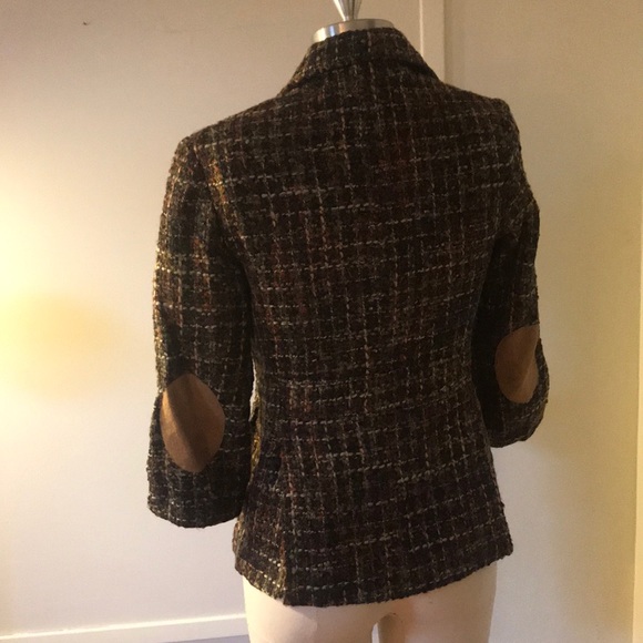 CYNTHIA VINCENT tweed elbow patch blazer sz6 12 St - Picture 3 of 6